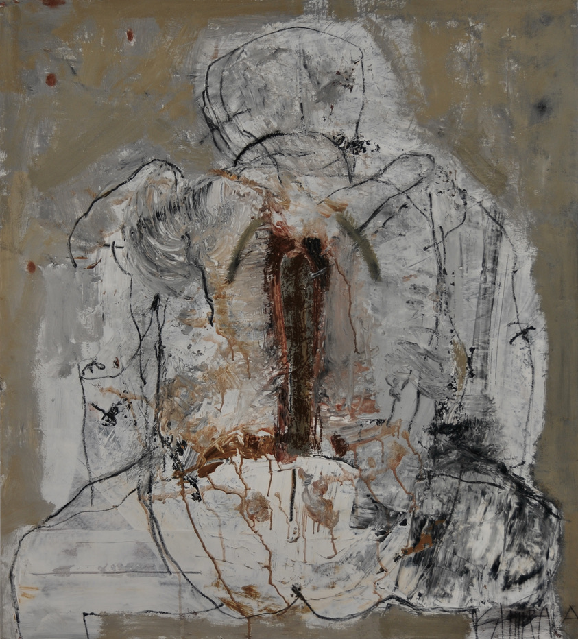 Rücken – 1995, Mischtechnik auf Fabriano, 100 x 90 cm